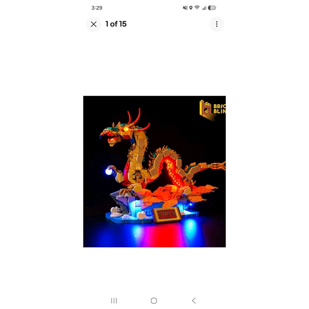 BrickBling LED Light Kit for LEGO Auspicious Dragon 80112 DIY Decor (Standard)